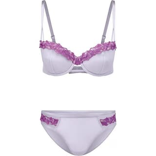 Victoria's Secret Eva Balconette Bra Panty Set In / Thistle Set Purple