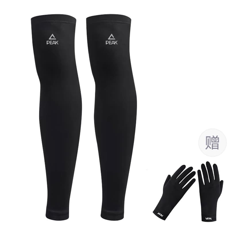 Black Sun Protection Leg Cover+Black Ice Silk Sun Protection Glove