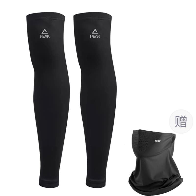 Black Sun Protection Leg Cover+Black Ice Silk Sun Protection Mask