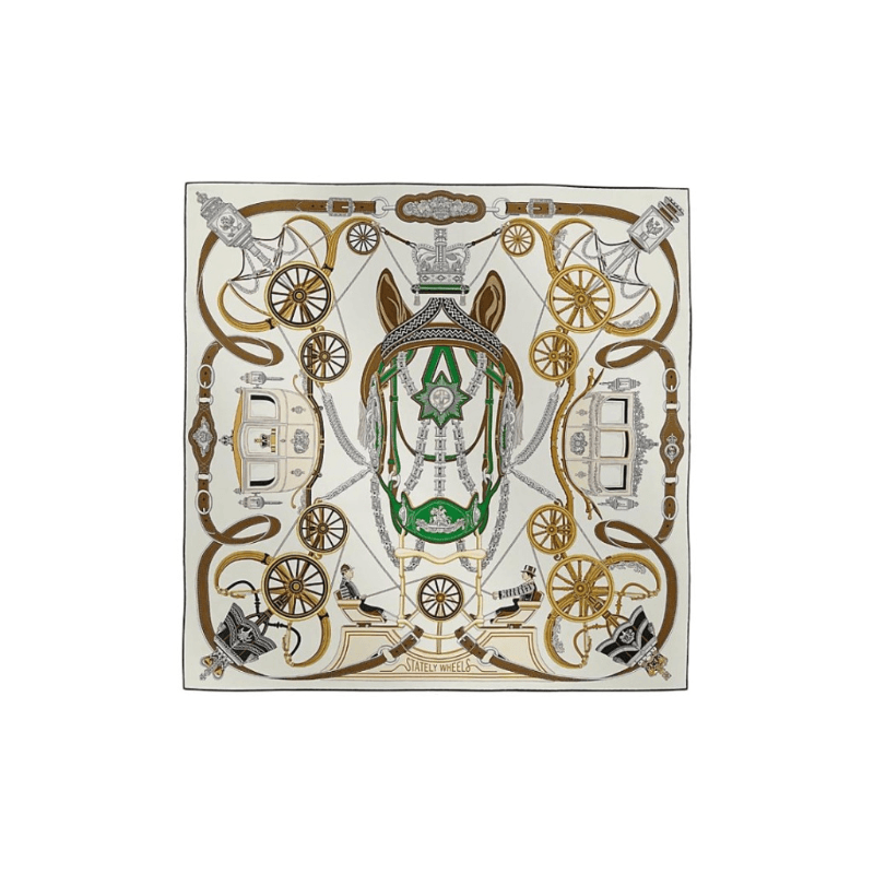 HERMES Premium Wheel Mulberry Silk Multicolor