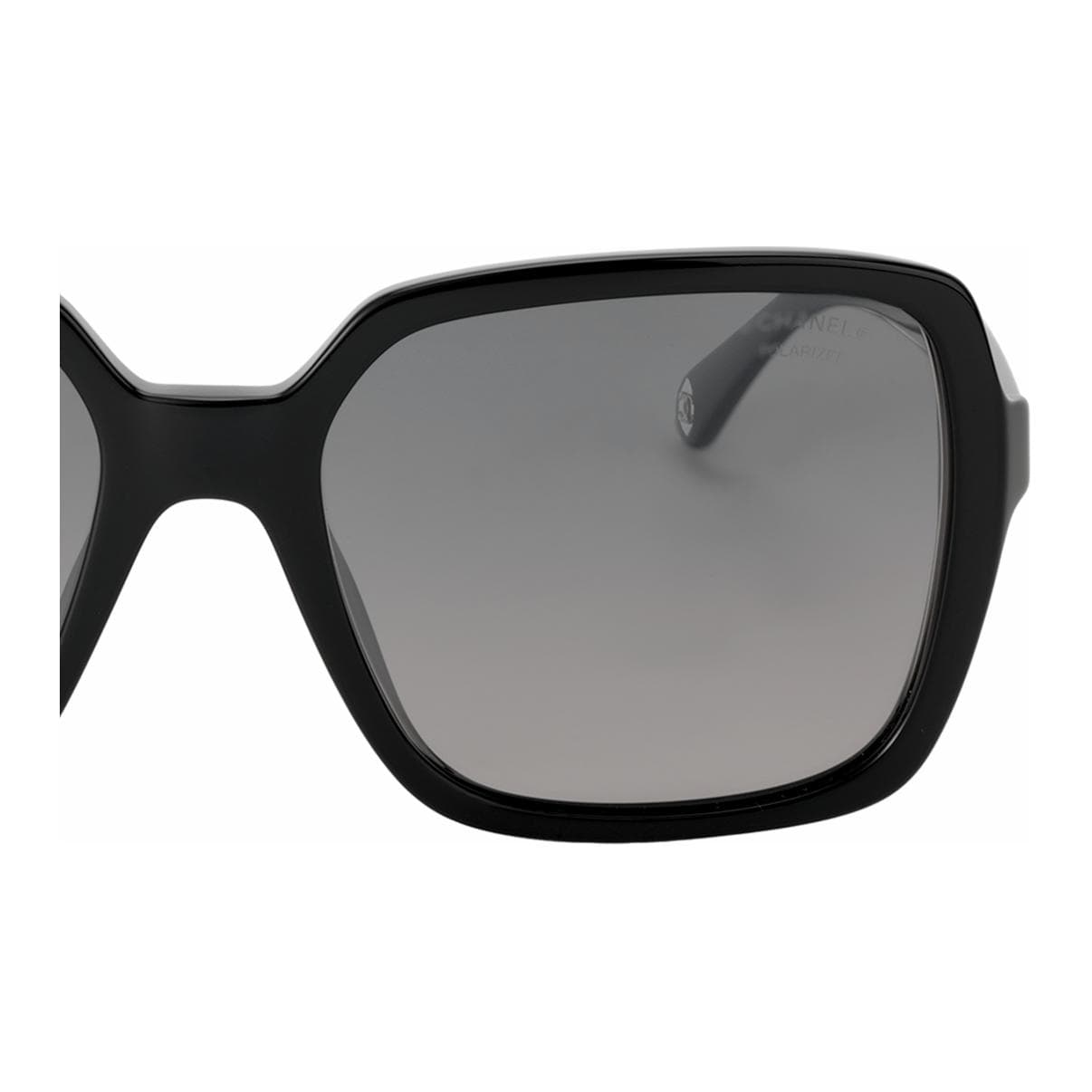 CHANEL Irregular Shape Sunglasses Black