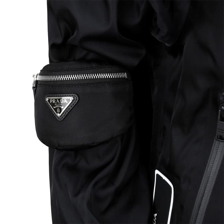 PRADA Wristband Type Nylon Clutch Mini Black