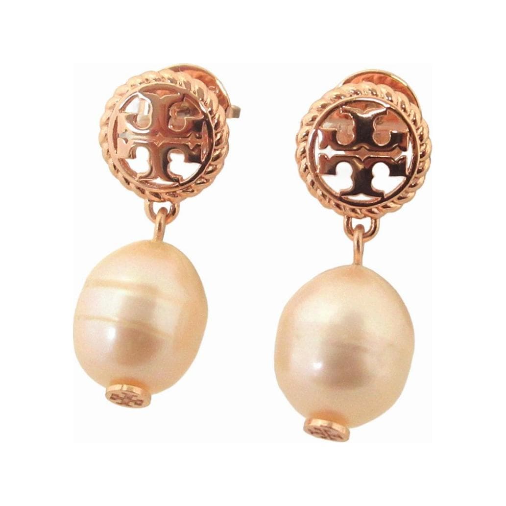 TORY BURCH Pearl Earrings Pink Gold