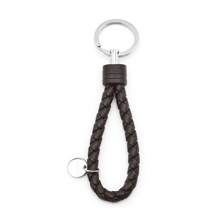 Bottega Veneta Lambskin Metal Keychains Black
