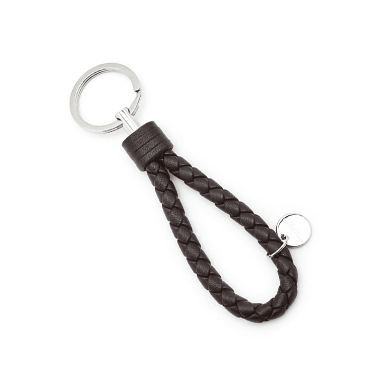 Bottega Veneta Lambskin Metal Keychains Black