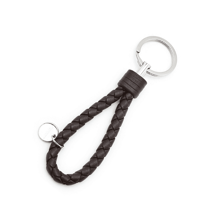 Bottega Veneta Lambskin Metal Keychains Black