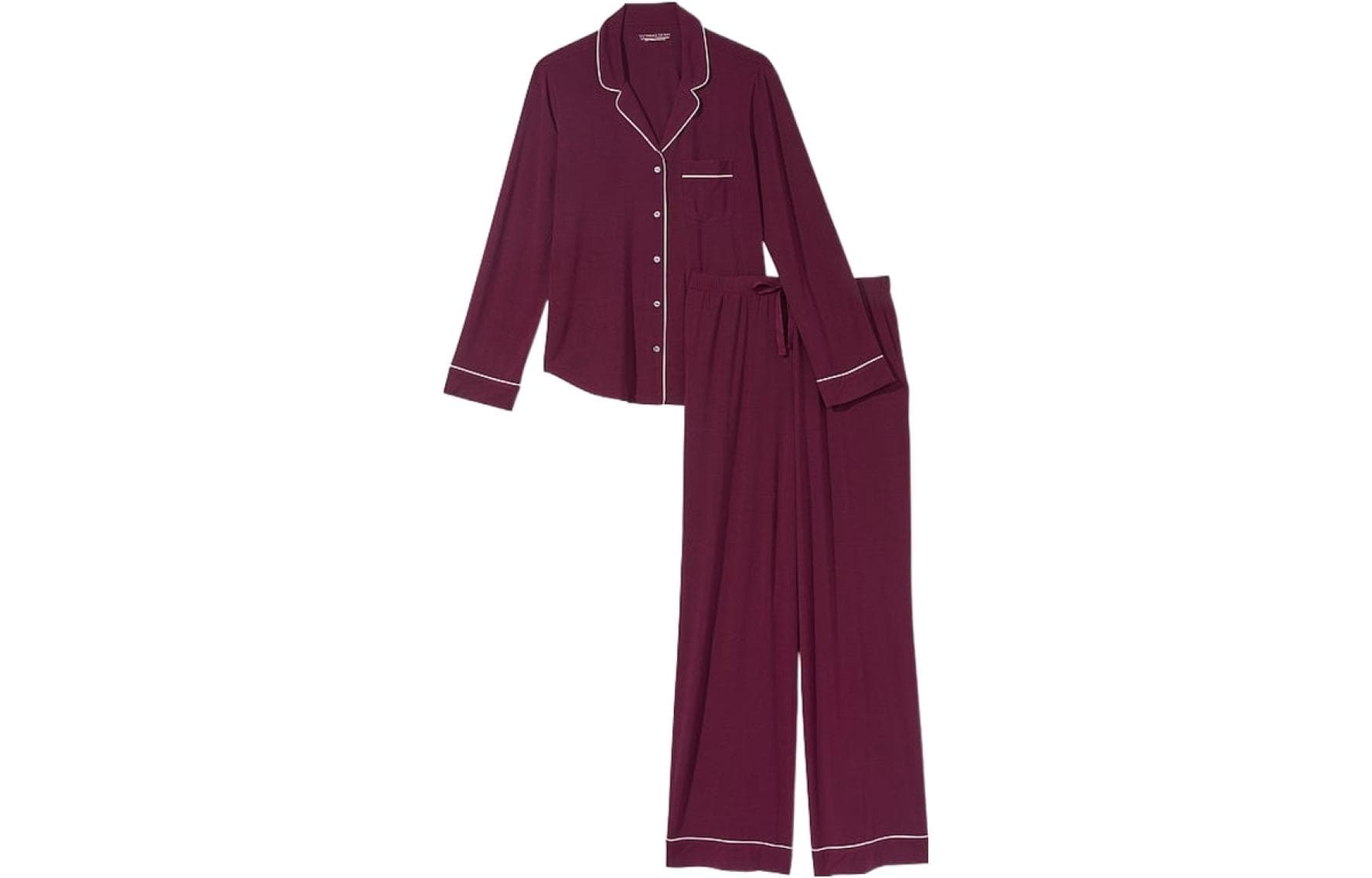 Victoria's Secret Modal Long Pajama Set Pajama Set Red Brown Red Brown