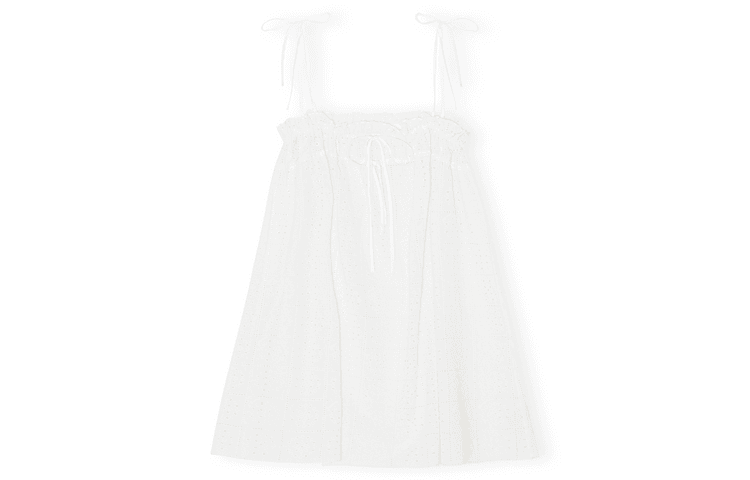 GANNI Broderie Anglaise Strap Dress