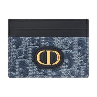 DIOR 30 Montaigne Jacquard Canvas With Jacquard Denim Card Holder Card Holder Blue
