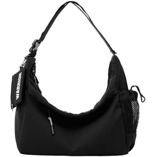 WARRIOR Nylon Fabric Crossbody Bag, Shoulder Bag Large White/Black