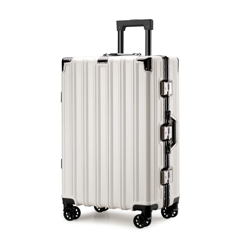 Shouldcat ABS+PC Trolley Bag 20 Inch, 24 Inch, 26 Inch, 22 Inch, 28 Inch Multicolor White
