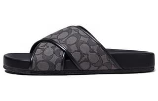 COACH Slide Slippers Gray Black