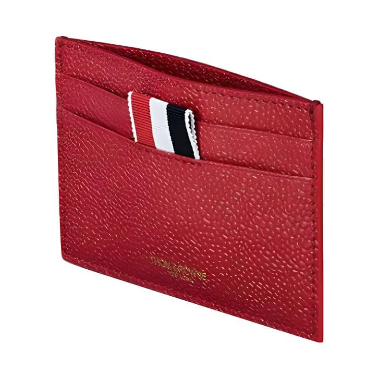 THOM BROWNE· Full grain Calf Card Holder Red