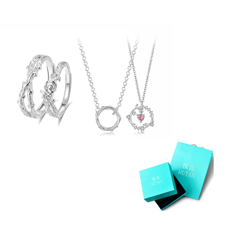 Rose Vine Couple Set (Ring + Necklace)