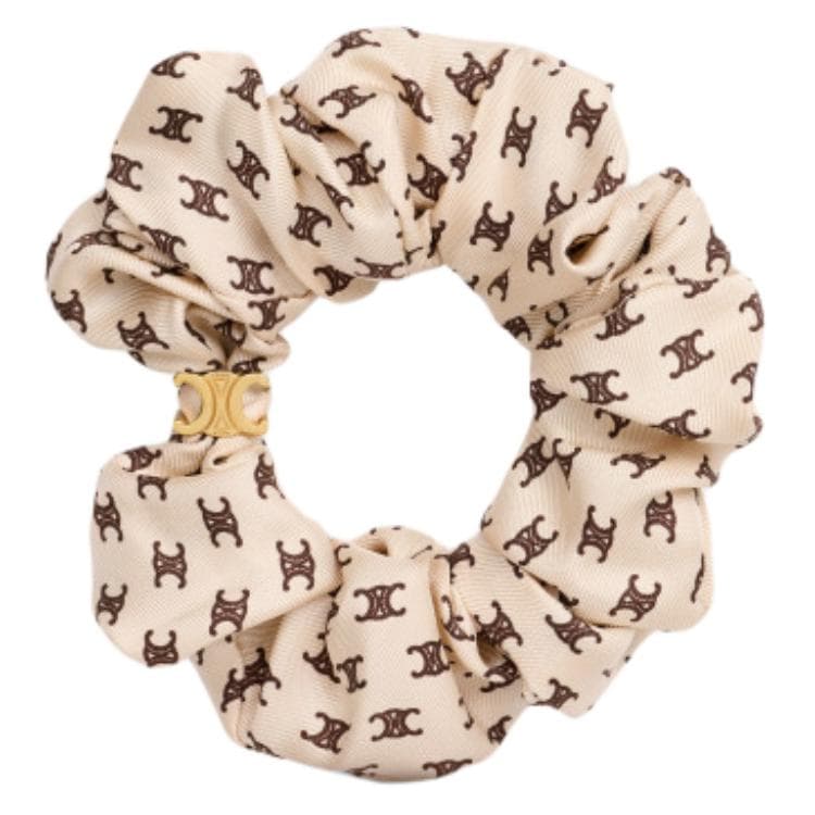 CELINE Scrunchy Mini Triomphe In Silk Brass With Gold Finish Vanilla