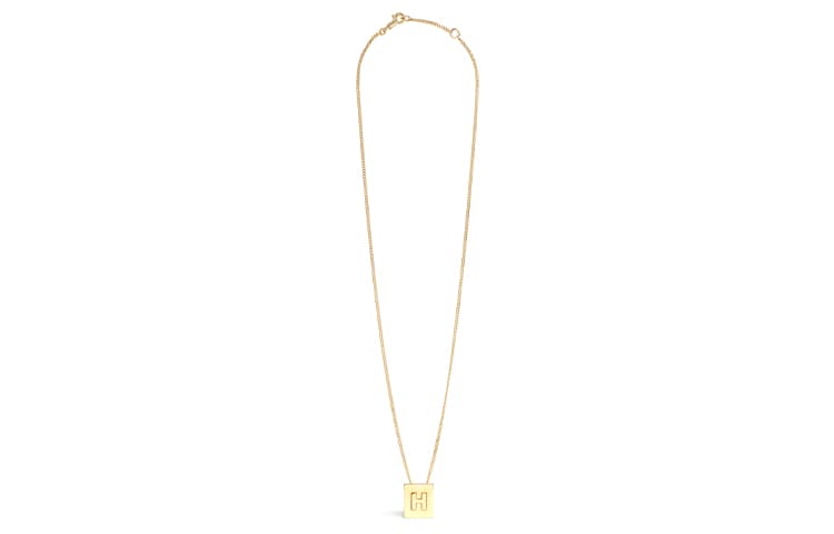 CELINE Alphabet H Necklace In Brass With Gold Finish