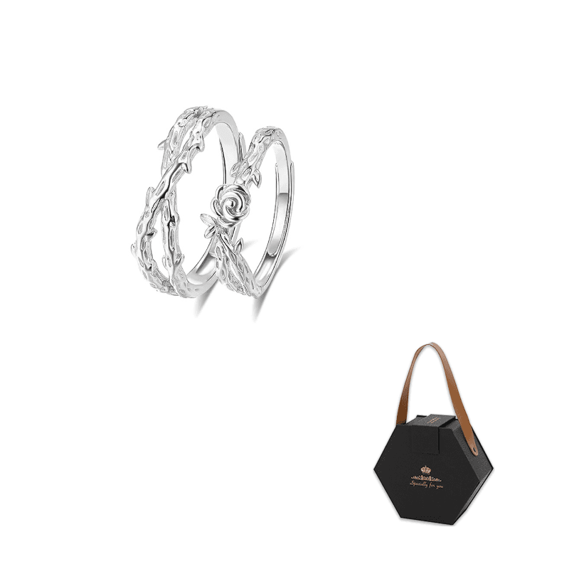 Rose Vine Couple Rings