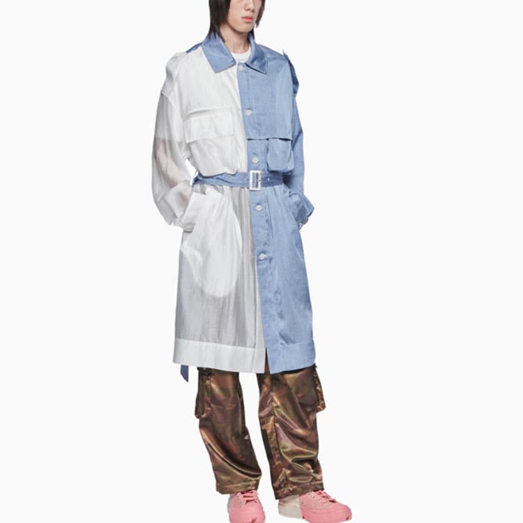 Feng Chen Wang Trench Blue Lapel Moderate