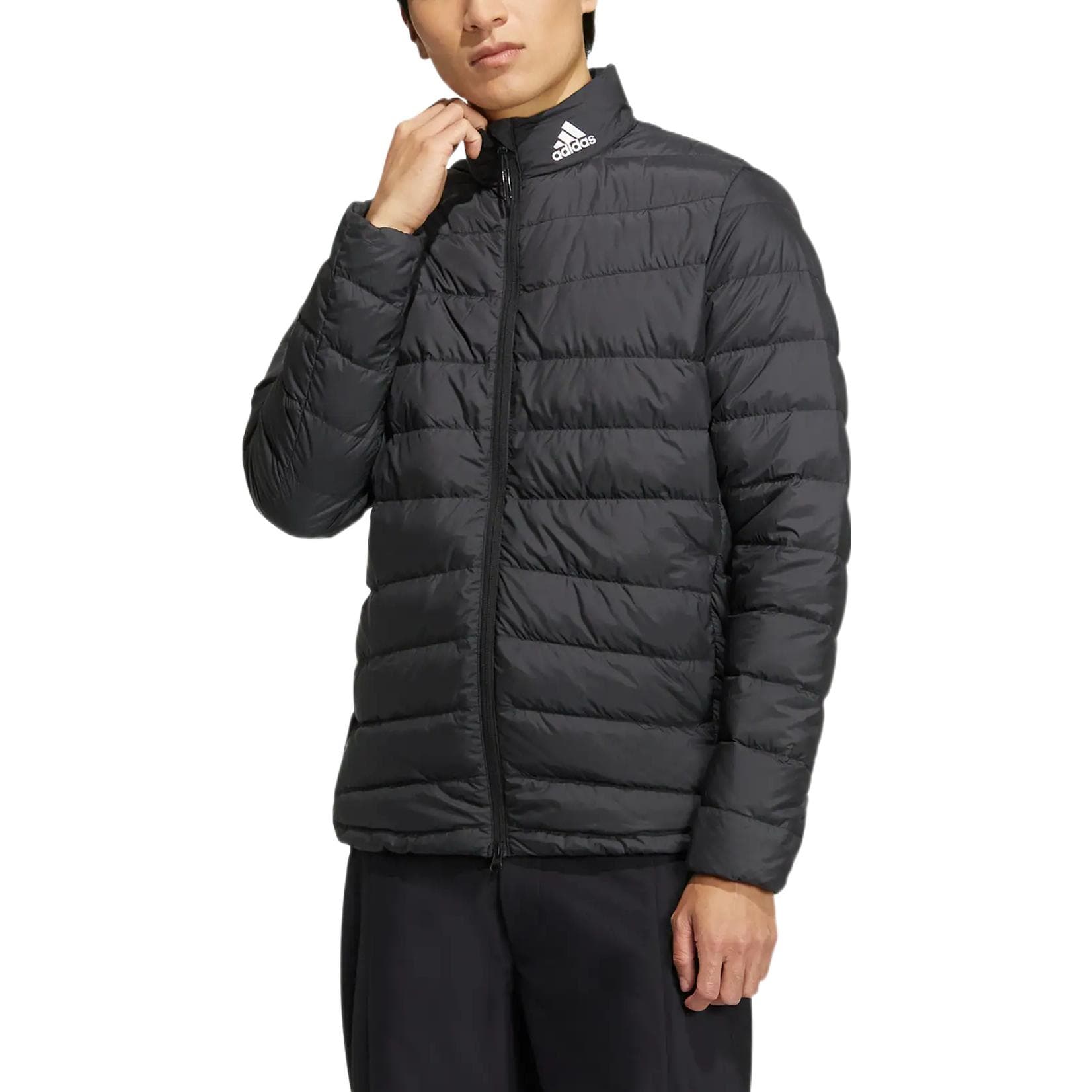 Adidas Down Jackets Black Stand Collar Moderate Straight Fit