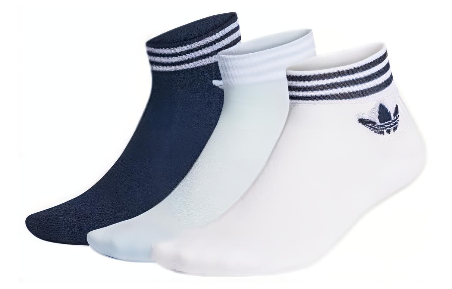 Adidas Originals Ankle 3 Pack 3 Pack (White/Sky Blue/Navy Blue)