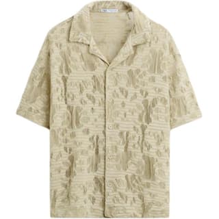 ZARA Shirts Medium Green Cuban Collar Moderate Shirt