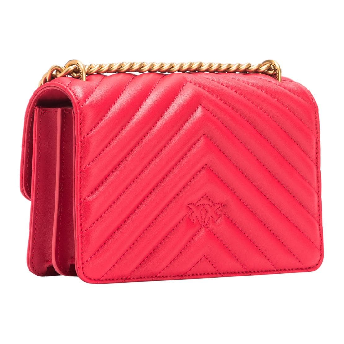 PINKO Sheepskin Crossbody Bag, Shoulder Bag Red