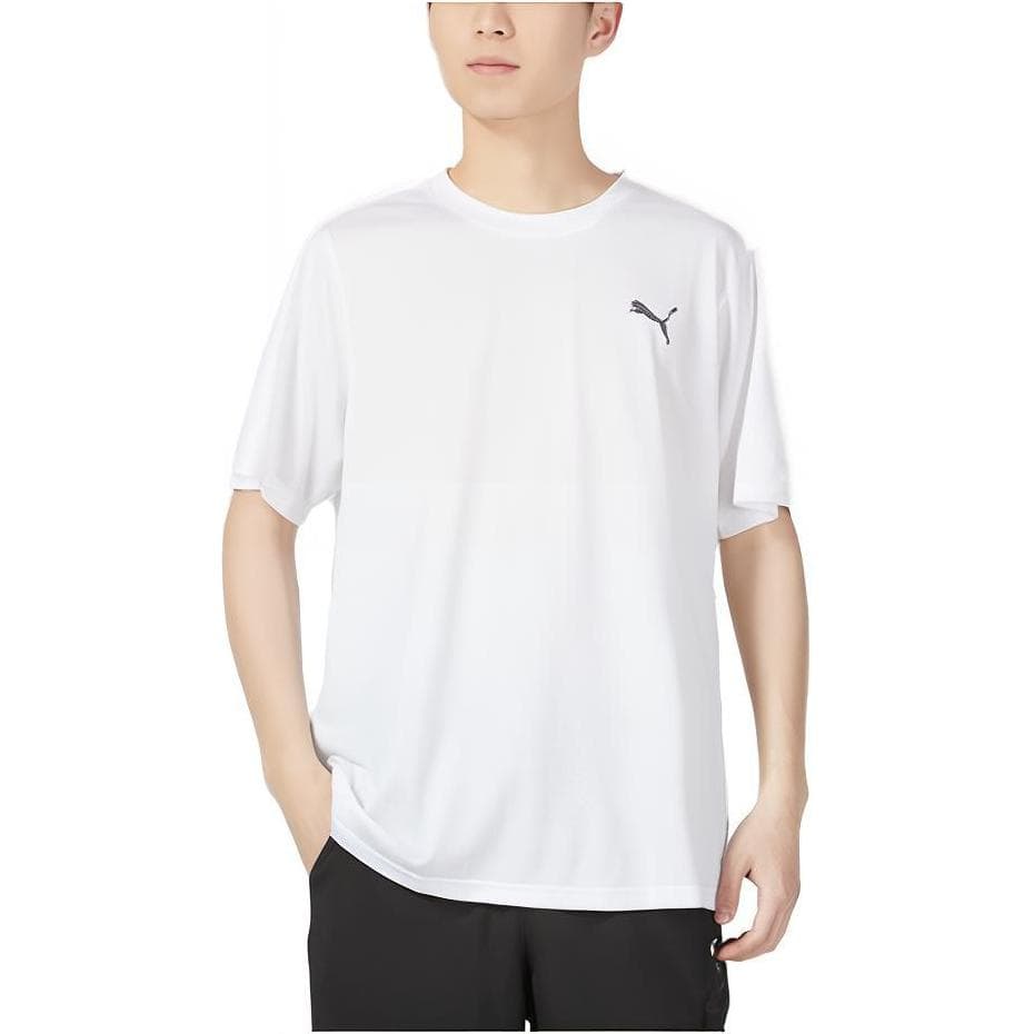 PUMA TShirts White Crew Neck Moderate Straight Fit