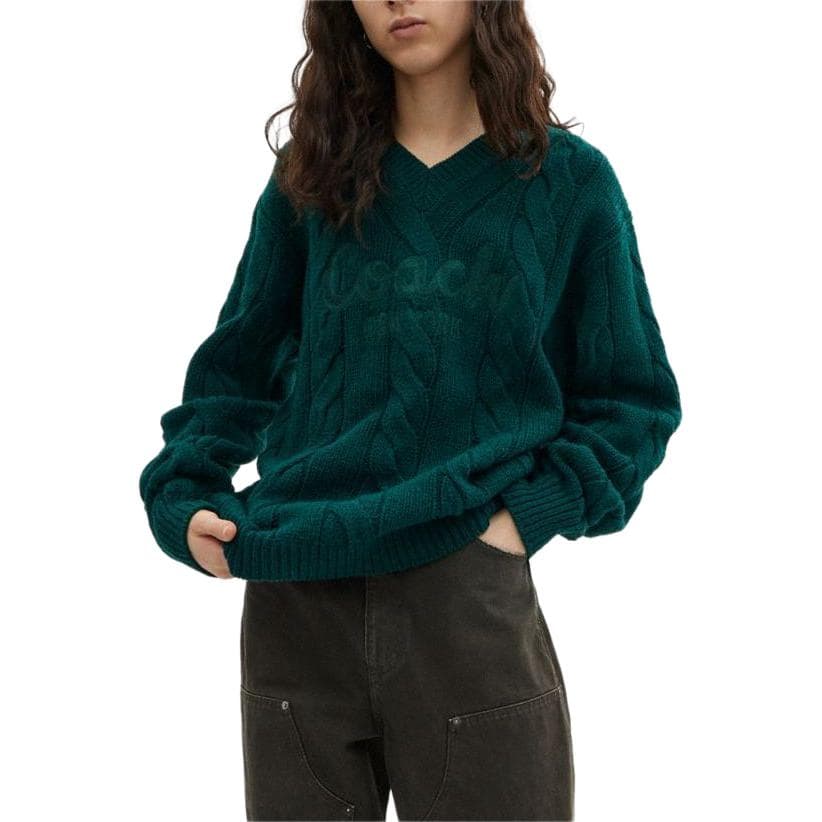 COACH Sweaters Green Vneck Moderate Straight Fit