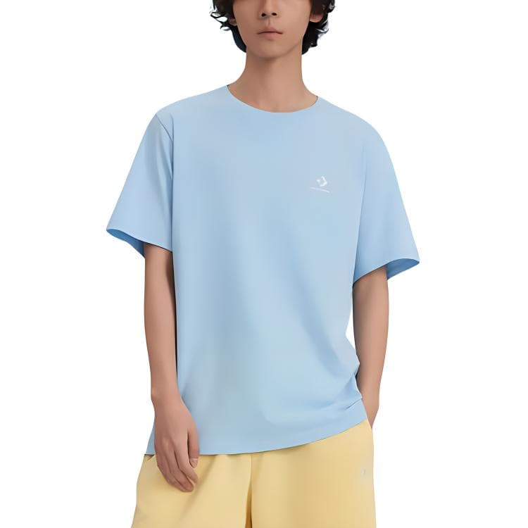 Converse T Shirts Blue Crew Neck Moderate