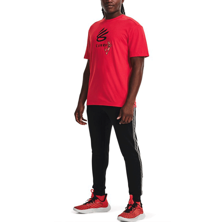 Under Armour Curry X Sesame Street Set in Sleeve T Shirt Red