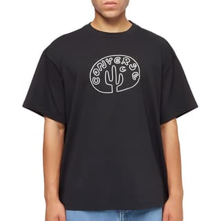 Converse T Shirts Black Crew Neck Moderate Straight Fit