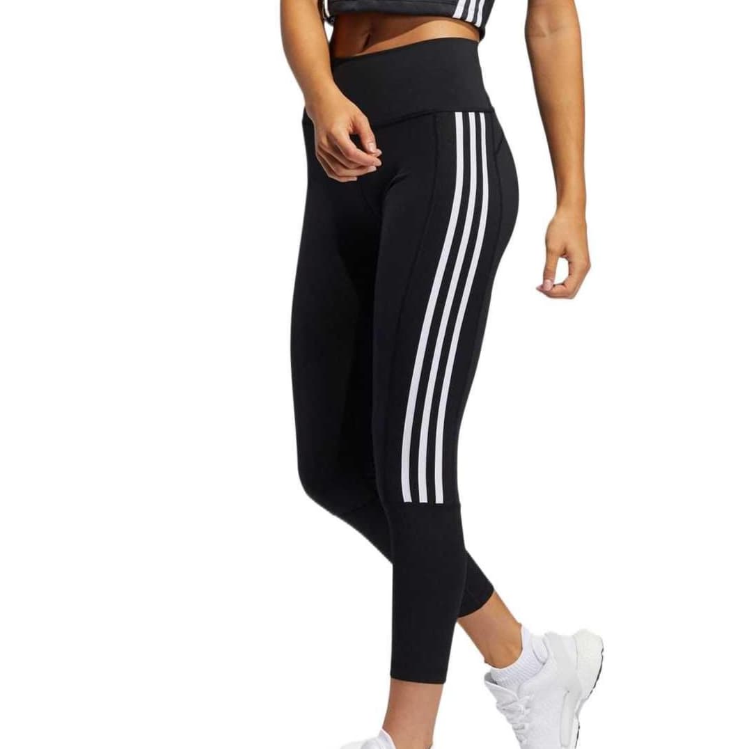 Adidas 3 STRIPES RIBBED 7/8 TIGHTS Sports Black/White