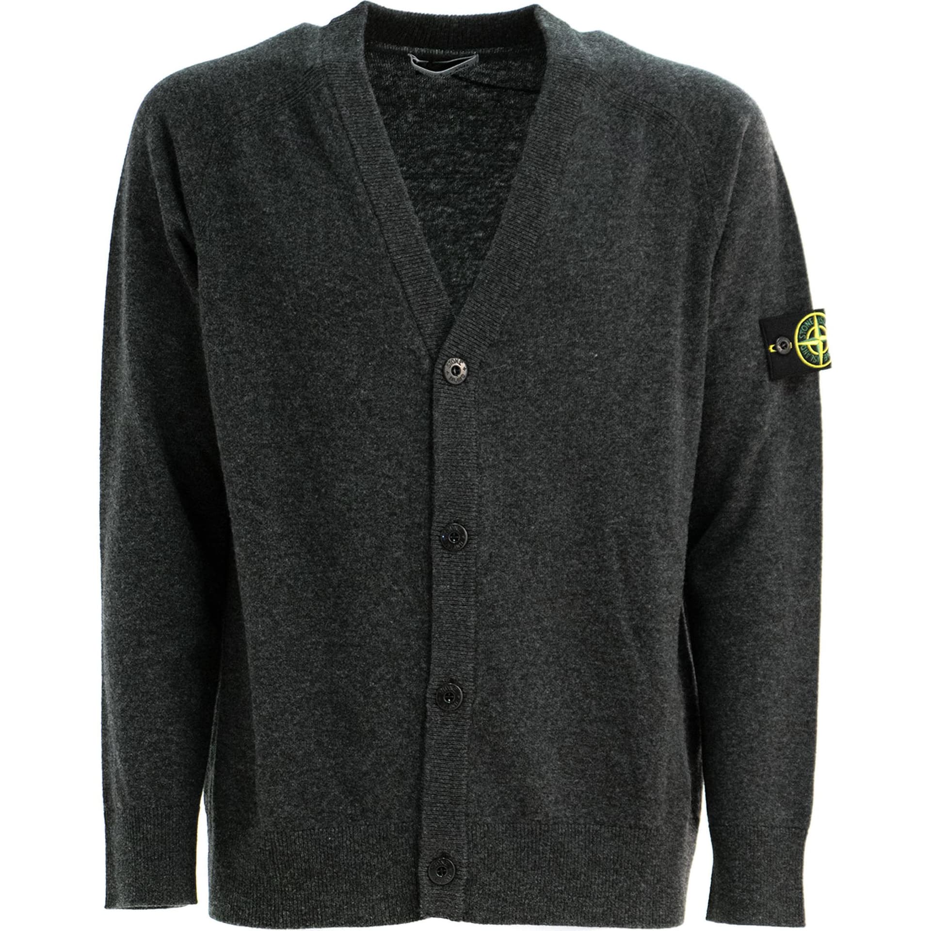 STONE ISLAND Compass Patch VNeck Knitted Cardigan