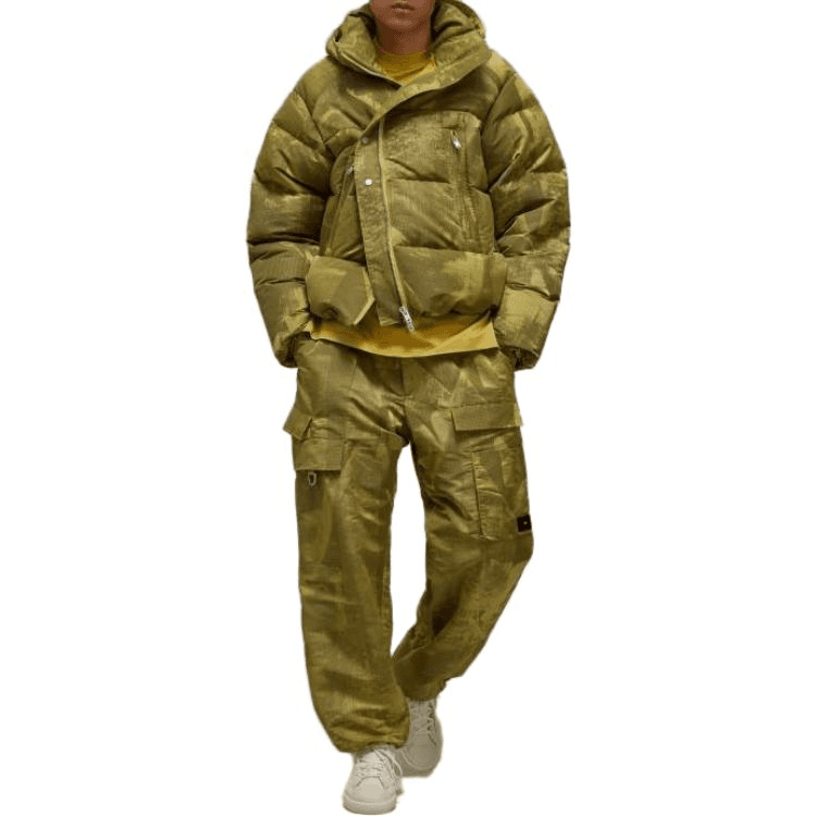 Y3 Down Jackets Yellow Hooded Moderate Straight Fit