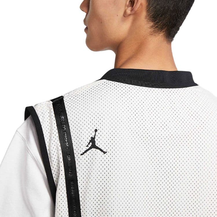 Jordan Vests Gray White Collarless Moderate Straight Fit