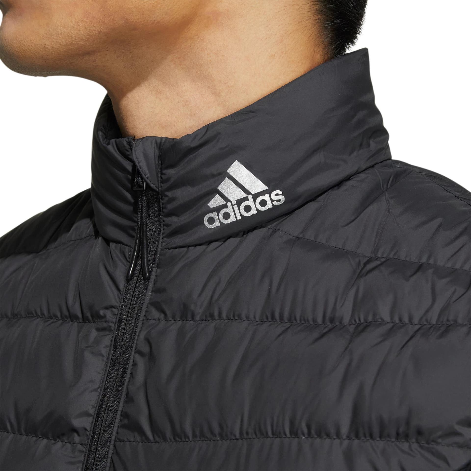 Adidas Down Vests Black Stand Collar Moderate Other
