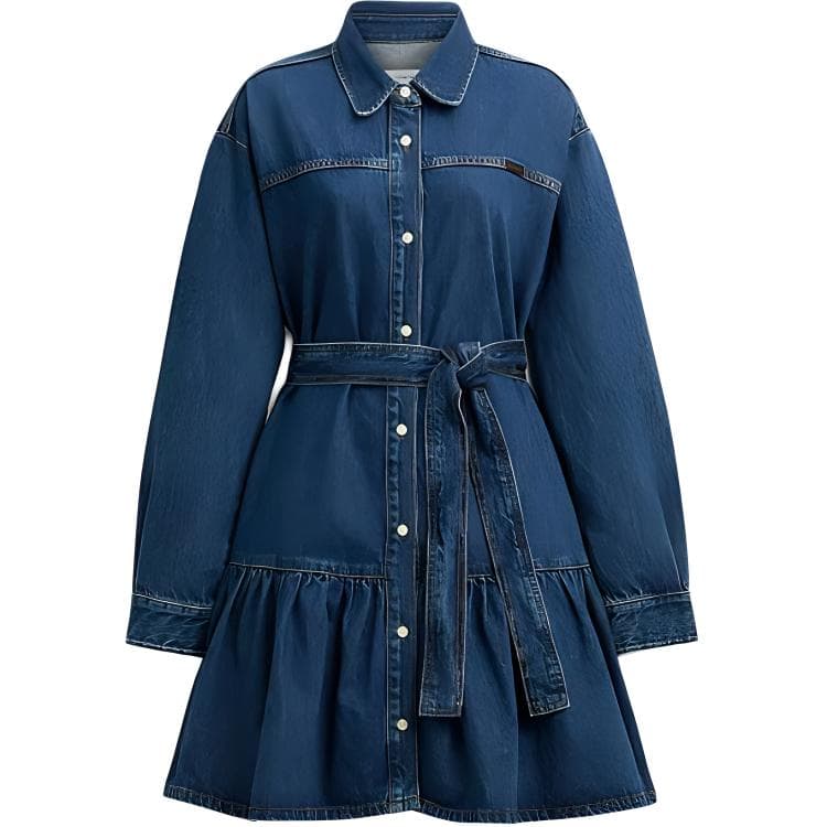 COACH SS24 Long Sleeved Dress Dark Blue