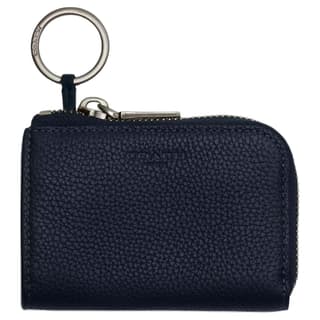 COACH Pebbled Key Pouch Mini Midnight Marine