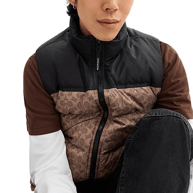 COACH FW24 Vest Brown Yellow