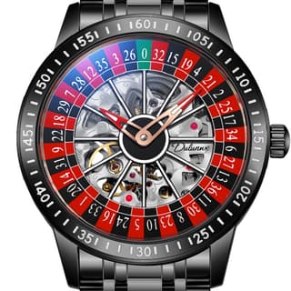 Dulunwe Automatic Mechanical Movement Stainless Steel Watchband Watch Skeleton Dial