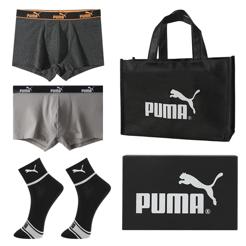 PUMA Gift Box Gift Box Set Heather Gray+Light Gray+Crew *2