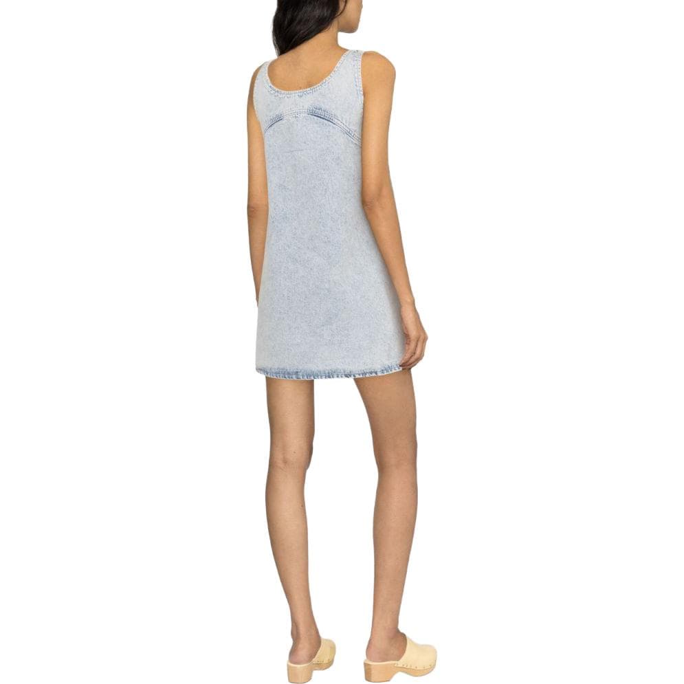 FRAME Sleeveless Light Blue Crew Neck Moderate Short Aline Skirt