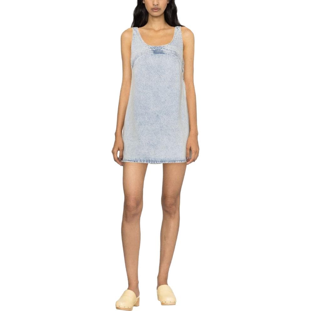 FRAME Sleeveless Light Blue Crew Neck Moderate Short Aline Skirt