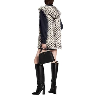 LOUIS VUITTON Fur Black White