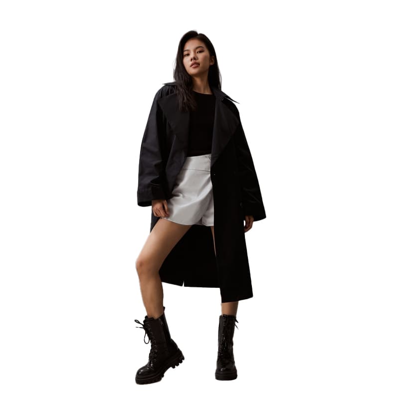 CALVIN KLEIN Trench Coat Space Black
