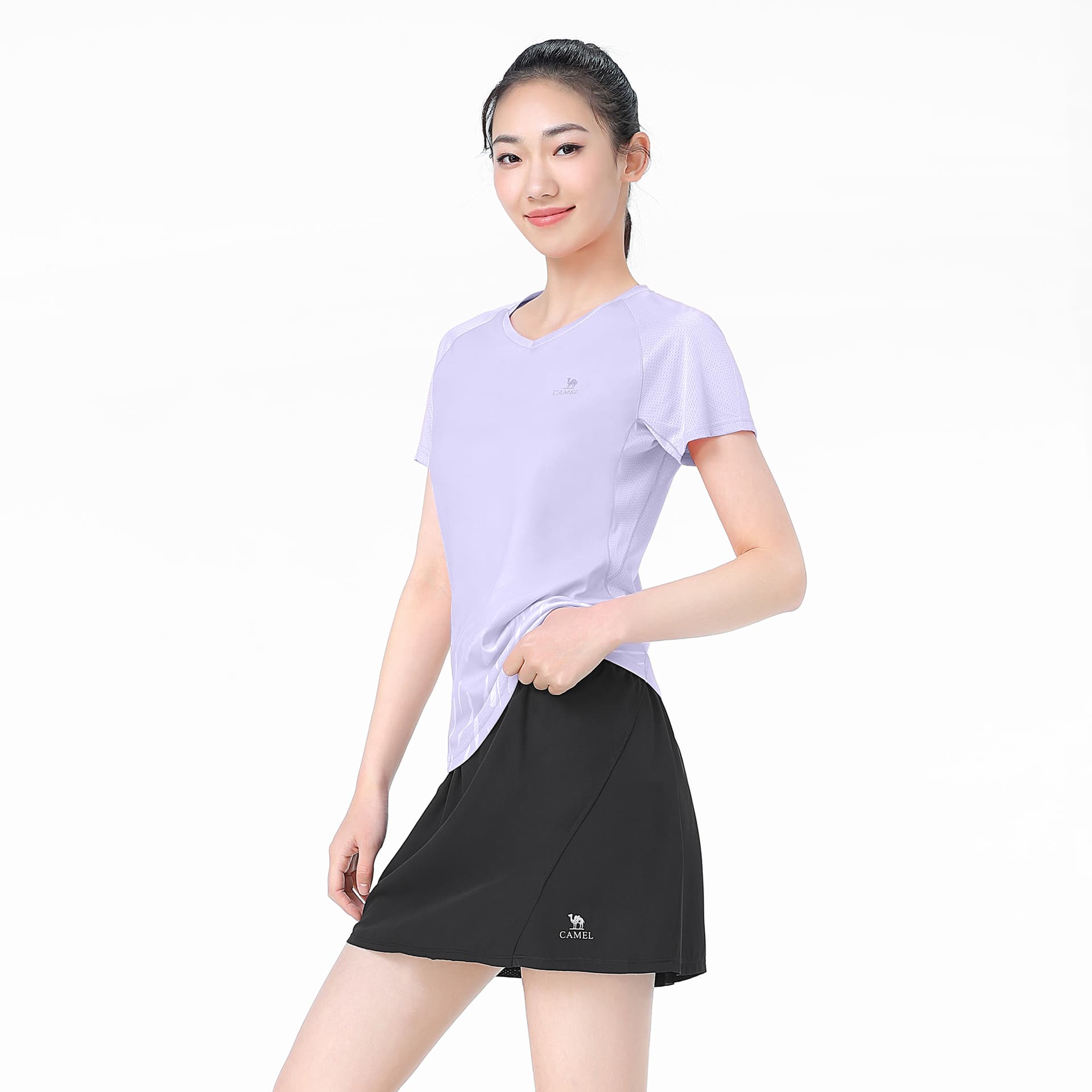 CAMEL Suits Crew Neck Thin Short