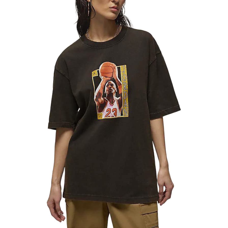 Jordan Drop Shoulder Sleeve T Shirt Black