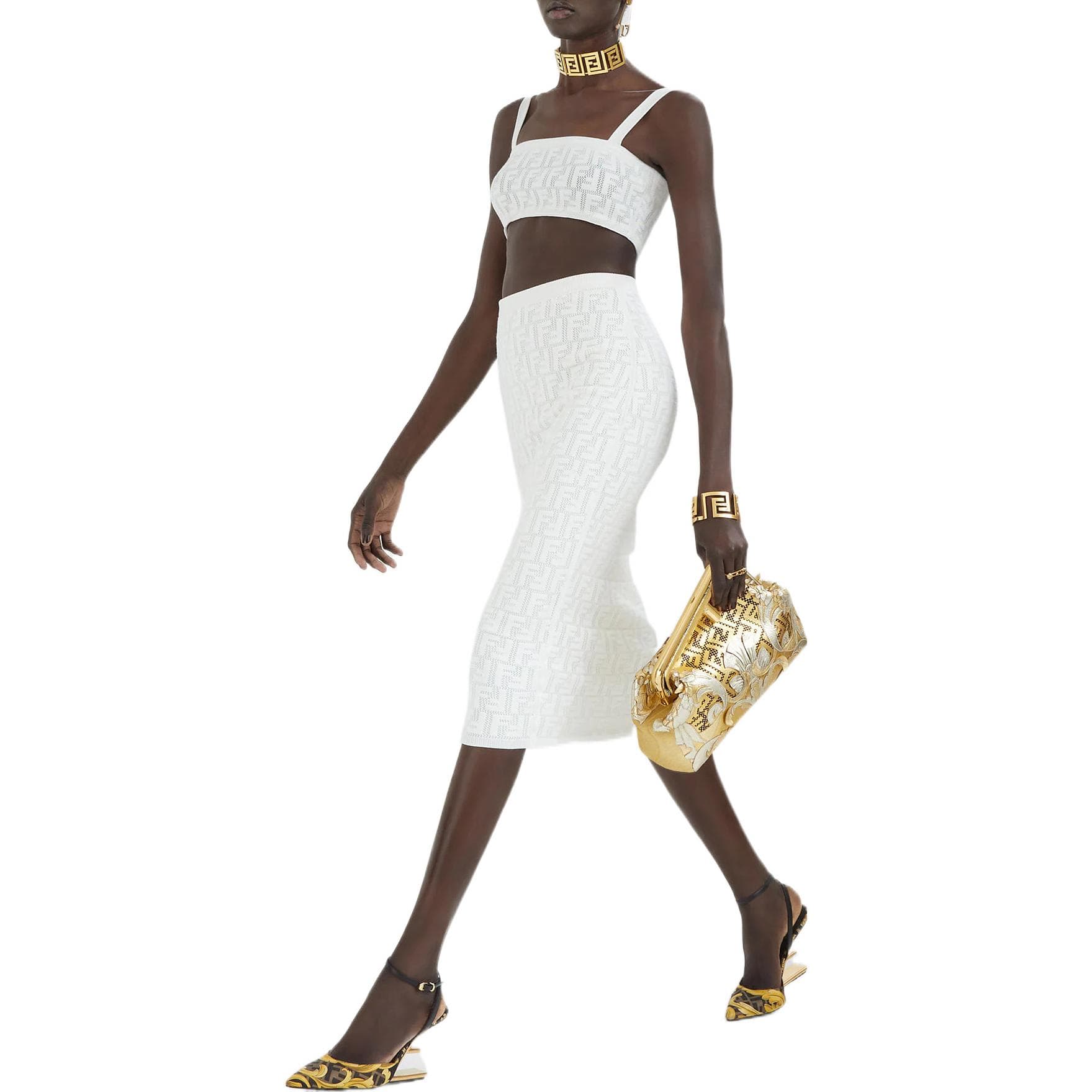 FENDI Two Piece Skirt Sets White Moderate Short