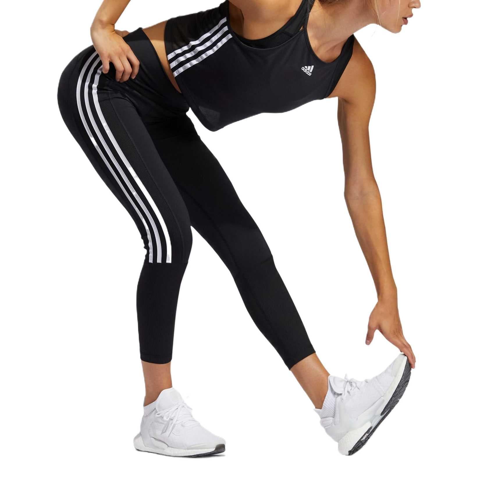 Adidas 3 STRIPES RIBBED 7/8 TIGHTS Sports Black/White