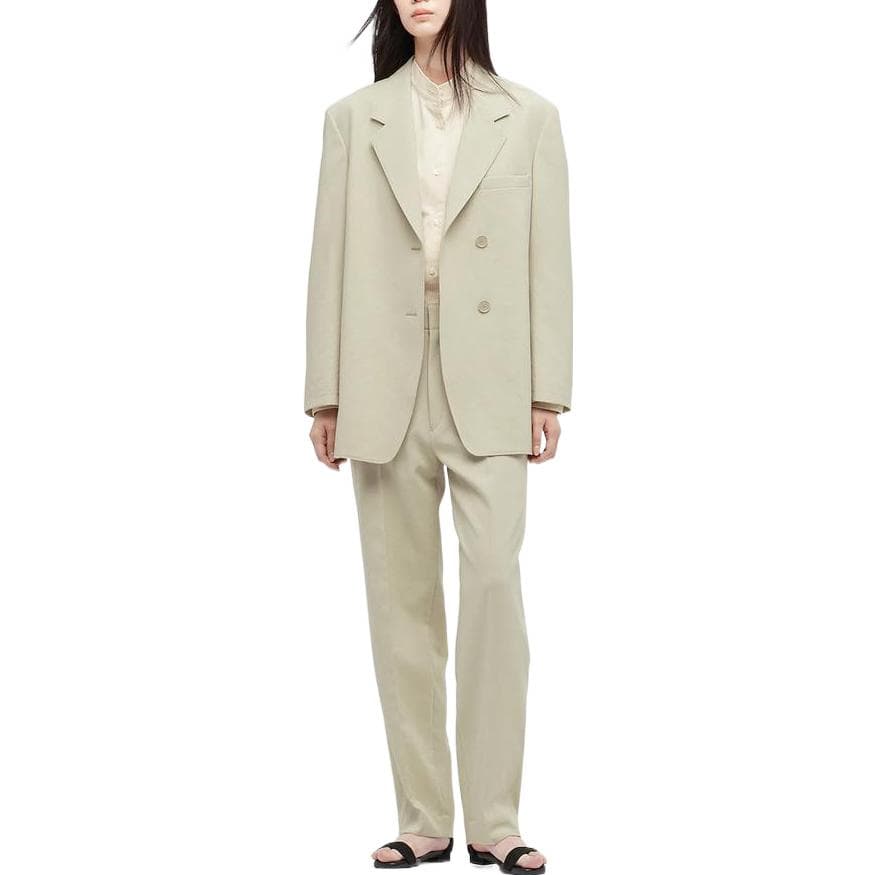UNIQLO Business Suits Light Green Suit Collar Moderate Straight Fit